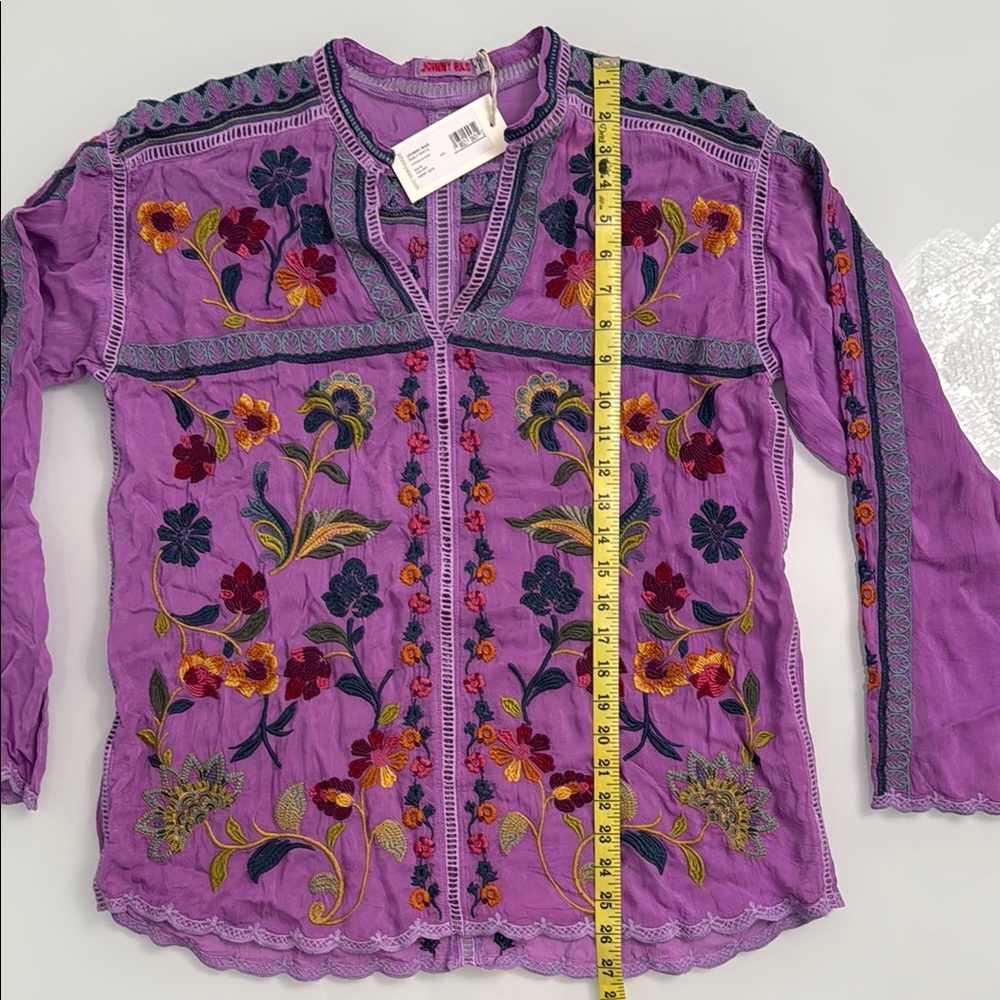 Johnny Was Purple Embroidered Tunic - Picture 6 of 6